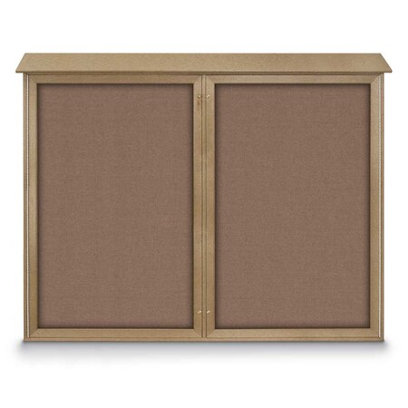 United Visual Products Single Door Enclosed Indoor Letterboard UV1124-BRONZE-BLUE